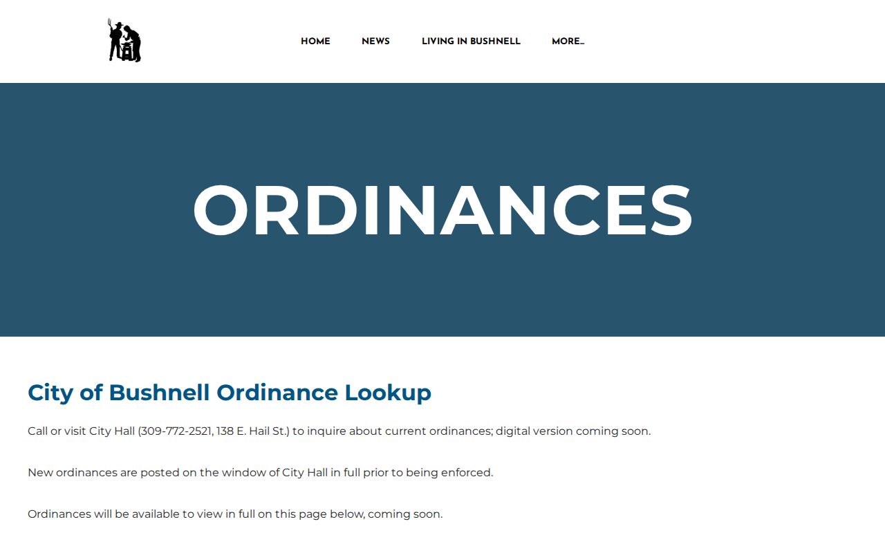 Bushnell criminal records and ordinance access notice