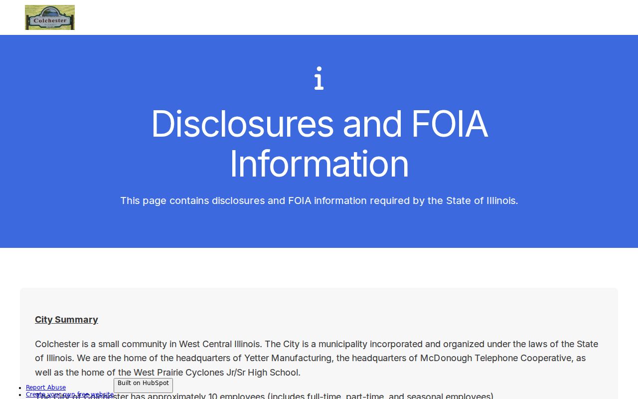Colchester criminal records FOIA routing and fees