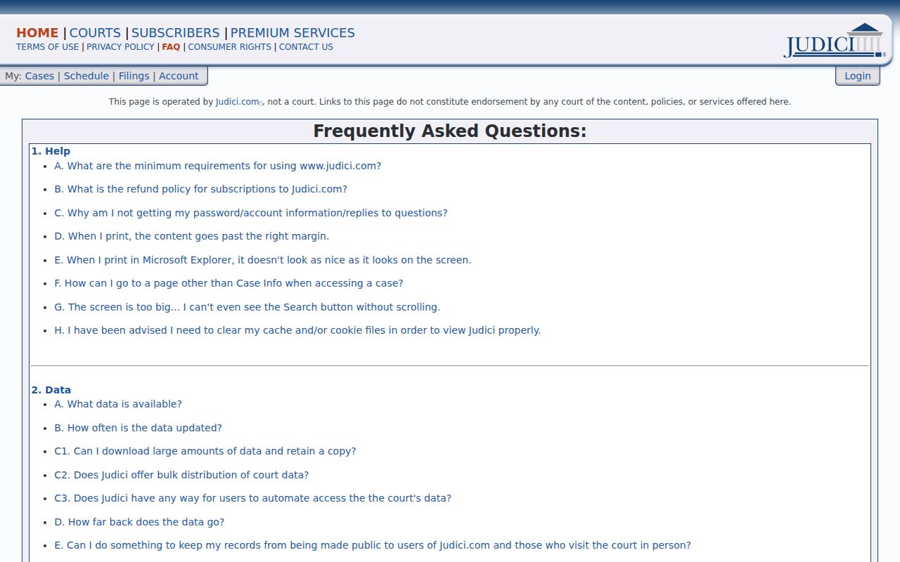 McDonough County criminal court case Judici access FAQ