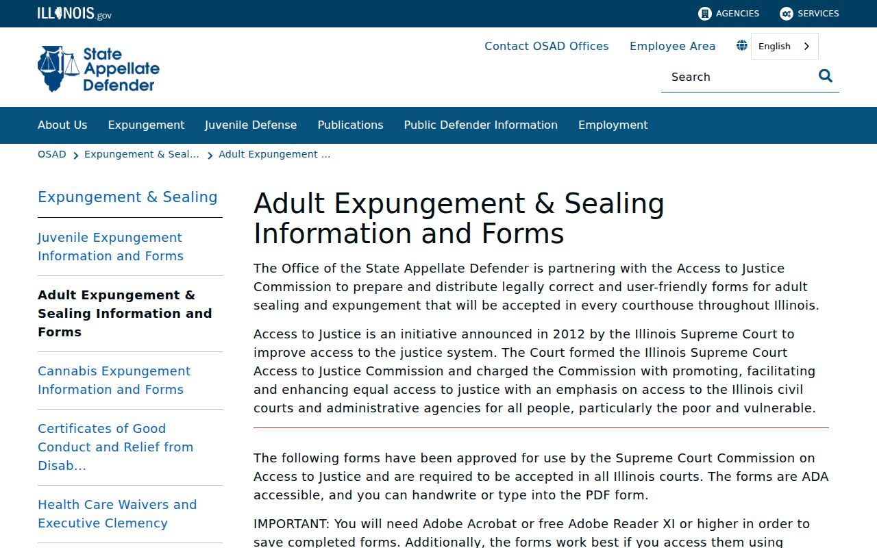 McDonough County criminal history expungement and sealing forms